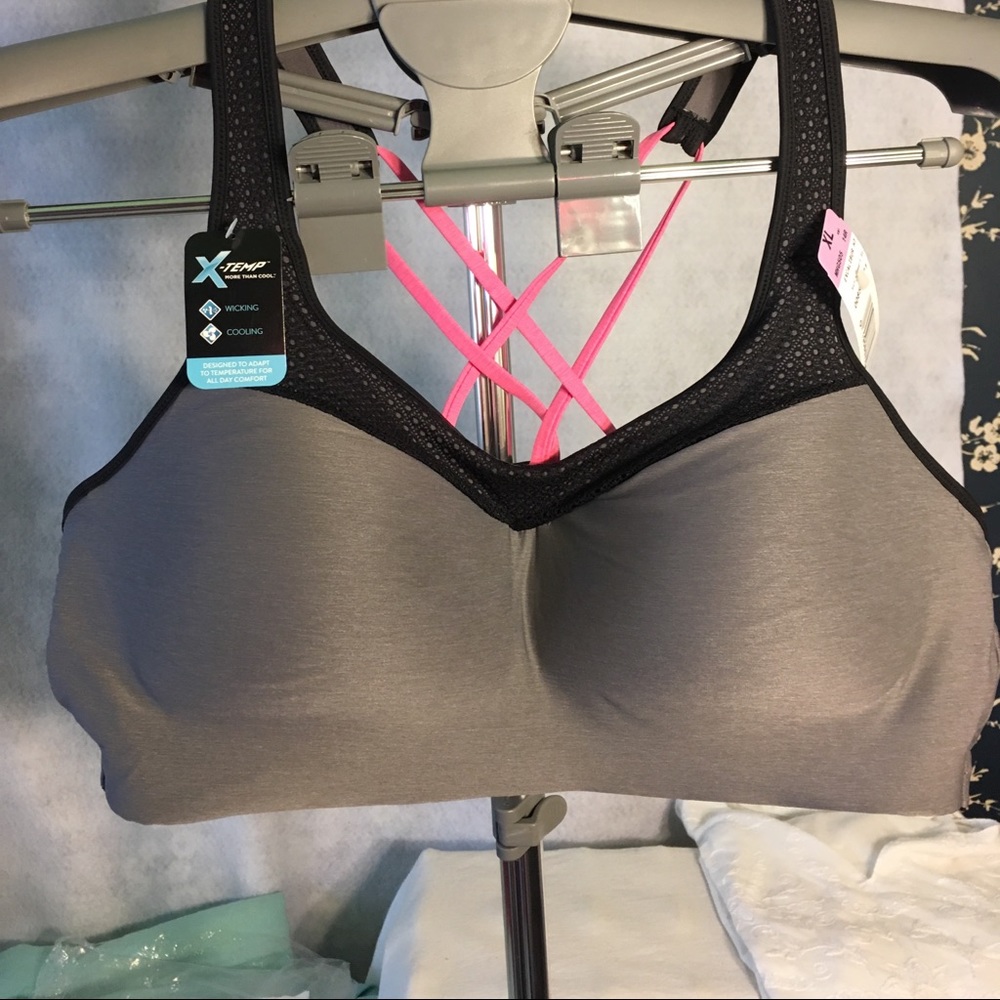 Hanes X-Temp wirefree strappy bra.